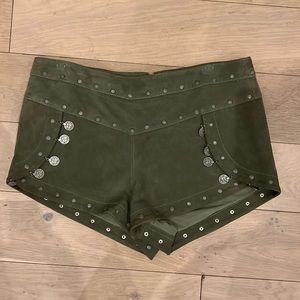 Lamarque green suede embellished shorts